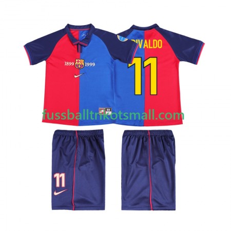 Fußballtrikots FC Barcelona RIVALDO 11 1999 2000 Retro Kinder Kurzarm Heimtrikotsatz kaufen